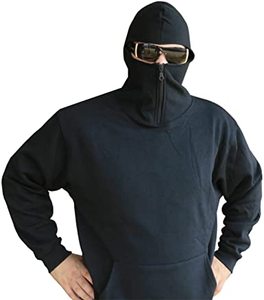Top Premium Winter Polar Fleece Ninja Hoodie <b>Jacket</b> Custom Heavyweight Sherpa Fleece <b>Warm</b> Breathable Zipper up Face Ninja Hoodie - Product Image 2