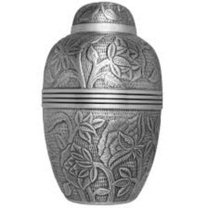 Heart Cremation Urn For Human Ashes Elegant Detailed Engraving Silver Finish Aluminum Adult Funeral Burial Urn Container On Sale - Product Image 2