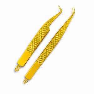 แหนบต่อขนตา Morje Surgical ชุบทอง สแตนเลสสตีล ปลายเรียบ ขนาด 10 มม. สำหรับต่อขนตา - Product Image 1