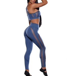 Women's Yoga 2-Piece Set Budget-Friendly Polyester Anti-Bacterial Seamless Sportswear for Exercise Running Fitness Gym Daily - Product Image 6