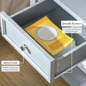 Tavolino da Salotto Grigio con Cassetto e Ripiano Inferiore per Spazi Compatti - Product Image 5