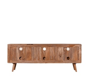 Meuble TV en bois de manguier massif moderne du milieu du siècle meubles de maison pour le stockage de divertissement de salon pour l'entrée hôtels écoles - Product Image 3