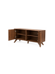 <b>Midcentury</b> Modern Solid Wood Living Room Cabinet with Flat Panel Doors and Storage Features Luxury House - Product Image 4