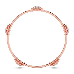 Interwoven Angular Loop Diamond Accent <b>Bangle</b> <b>Bracelet</b> - Product Image 3