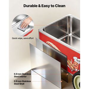 Chariot de cuisson à vapeur électrique 1200W en acier inoxydable pour hot-dogs, portable, température réglable 86-203F, avec sortie BBQ - Product Image 5