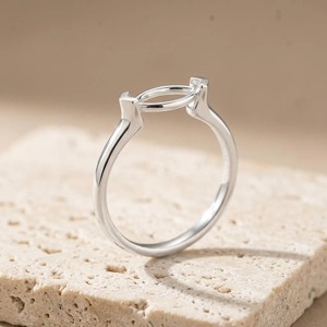 Anillo de Plata de Ley 925 Sólida con Engaste Marquise de 8x4mm, Diseño de Dos Chevron, Media Montura de Bisel Oeste-Oriente para Gemas Sueltas - Product Image 6