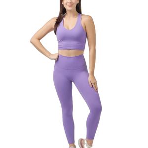 Conjunto de Yoga para Mujer, Nuevo, Spandex, Poliéster, Transpirable, Diseño Sólido, Personalizable, Alta Calidad, Tendencia de Moda, Precio al por Mayor - Product Image 3