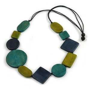 Collier pendentif en bois fait main, léger, bijoux en bois naturel, accessoire de mode, cadeau de mariage pour femme, septembre - Product Image 1