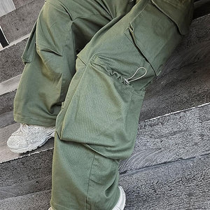 <b>Women</b> Drawstring Waist Trousers <b>Women</b> Relaxed Fit Casual <b>Pants</b> <b>Women</b> Wide Leg Streetwear Trousers <b>Women</b> Loose Fit Fashion - Product Image 6
