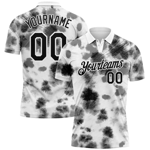Nouveau Polo de Golf Performance à Motif Tie-Dye Noir 3D par Sublimation – Polos de Sport Sublimés à Prix Abordable, Vente en Gros - Product Image 1