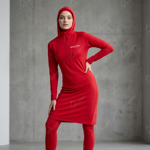 Custom Women's Muslim <b>Modest</b> Plus Size Burkini <b>Set</b> Leggings Hooded Full Cover Islamic Swimwear UPF50+ Beachwear - Product Image 1