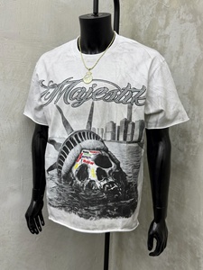 T-shirt graphique vintage personnalisé délavé à l'acide, en coton épais 100 %, avec strass et impression intégrale majestueuse - Product Image 2