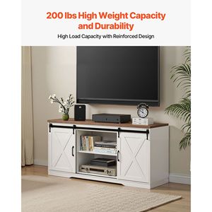 Set da Soggiorno in Stile Fattoria 4 Pezzi: Tavolino da Caffè 40 Pollici con 2 Tavolini Laterali e Mobile TV 66 Pollici, Facile Montaggio, Arredamento Stile Fattoria - Product Image 5