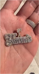 Pendentif Lettre Personnalisé Hip Hop de Luxe en Moissanite, Argent 925, Entièrement Sertie de Moissanites Taille Fantaisie - Product Image 3