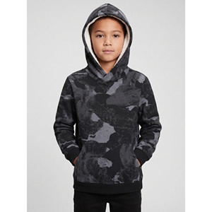Wholesale Winter Casual Children's Hoodie Camouflage <b>Sherpa</b> <b>Lined</b> Cotton Spandex Fleece Pullover Custom OEM Factory Soft Feature - Product Image 1
