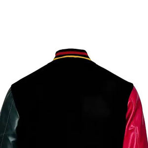 แจ็คเก็ตวาร์ซิตี้สั่งทำพิเศษ หลายสี ปิดกระดุมสองแถว แจ็คเก็ตเบสบอล แขนหนัง แจ็คเก็ตเลตเตอร์แมน CP-MLJ-10 - Product Image 6