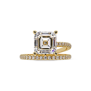 Premium Asscher Cut Solitaire Lab Grown Diamond <b>Ring</b> IGI Certified 1CT 2CT 3CT <b>Open</b> Wrap <b>Ring</b> for Women's Wedding Band <b>Rings</b> - Product Image 1