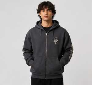 Sudadera con Capucha Oversize de Invierno, Estilo Casual, Color Liso, Tejido Terry, Streetwear Unisex de Alta Calidad, Negra con Estampado Puff - Product Image 1