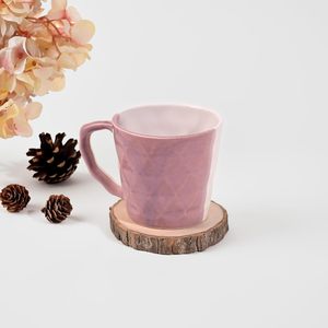 Blush Diamond Large Capacity Glazed Ceramic Mug <b>Set</b> Pink & White (<b>Set</b> of 2)-<b>Microwave</b> Safe with Spoon Accessory - Product Image 3
