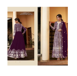 Ensemble Gharara en Georgette Heavy Fox avec détails brodés, bas en Santoon et dupatta élégant pour femme - Product Image 1