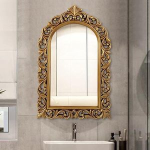 Espejo de Pared de Madera Estilo Barroco, Marco Tallado en Oro Antiguo, Espejo Decorativo para Sala de Estar o Dormitorio - Product Image 3