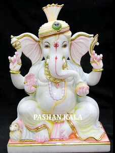 Statue de seigneur Ganesh en marbre - Product Image 4