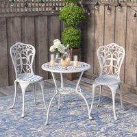 Ensemble de mobilier d'extérieur moderne et élégant en fer forgé, écologique, pour patio, terrasse, balcon, structure robuste, design élégant