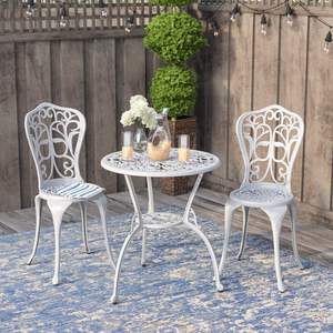 Ensemble de meubles de jardin en fer élégant pour patio, terrasse, balcon avec structure robuste et décoration extérieure élégante - Product Image 1