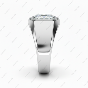 Bague signet solitaire moderne à taille émeraude, bijou rectangulaire élégant et affirmé, bague fine géométrique minimaliste, nouvelle arrivée - Product Image 2