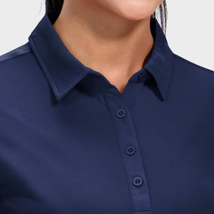 Nouveaux polos tendance pour femmes de haute qualité, couleur bleue, coton, meilleur tissu, polos pour femmes, t-shirts polo avec OEM ODM - Product Image 4