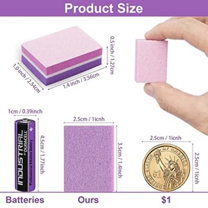 Mini Lima de Uñas de Doble Cara OME, Diseño Zebra, Grano 180, Reutilizable, Cuidado de Uñas, Paquete de 25 Unidades, Empaque en Caja de Color - Product Image 2