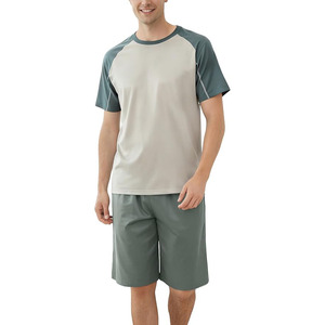 Conjunto de Camiseta de Manga Corta de Secado Rápido con Bloques de Color para Hombre, Ropa Casual de Verano, Conjunto de Dos Piezas de Poliéster Tejido - Product Image 1