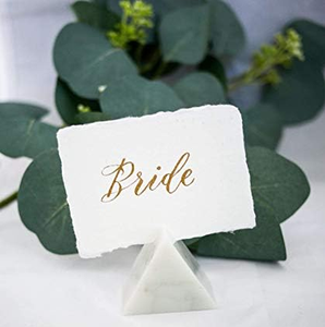 Marble Business <b>Card</b> Holder Triangle Shape White Marble Table Numbers Holder For <b>Wedding</b> Reception Table Numbers Holder - Product Image 1
