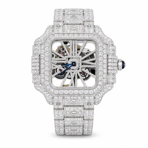 Luxury Unisex <b>Mechanical</b> <b>Watch</b> Stainless Steel Square Case Diamond Encrusted Analog Dial Sapphire Crystal 41mm - Product Image 5