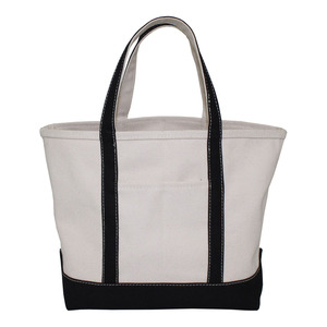 Sac de bateau en toile naturelle 20 oz, robuste et durable, avec base inférieure à poignée garnie de noir, idéal pour la promotion et la publicité - Product Image 1