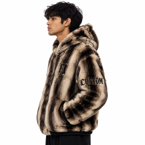 Sudadera con Capucha para Hombre, de Forro Polar Grueso, Estilo Sherpa, con Logotipo Personalizado Bordado, Tacto Suave, Corte Holgado, para Invierno - Product Image 3
