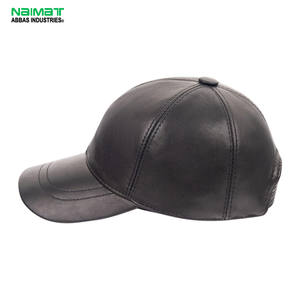 Gorra de Béisbol de Cuero Negro de Lujo Personalizada, Gorra de Piel de Oveja Genuina Vintage, Gorra Ajustable para Deportes al Aire Libre, Gorra de Moda Premium - Product Image 1