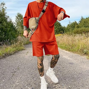 Conjunto de Pantalones Cortos Cargo para Hombre, Fabricante de Camisetas de Algodón, Atuendo Casual de Verano, Suministro al por Mayor OEM ODM - Product Image 4