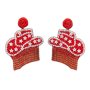 Pendientes Artesanales Boho con Perlas de Imitación y Cuentas de Vidrio Bordadas en Forma de Flor Multicolor, Joyería Artesanal Intrincada - Product Image 3