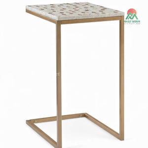 Mesa de Centro Moderna con Tapa de Mármol y Estructura de Metal Dorado, Mueble Decorativo para Sala de Estar Contemporánea - Product Image 2