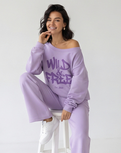 Conjunto Deportivo de Mujer, de un Solo Hombro, Grueso, Sólido, Informal, 100% Algodón, Manga Larga, Pierna Ancha, Cintura Elástica, Ropa de Calle para Invierno - Product Image 4