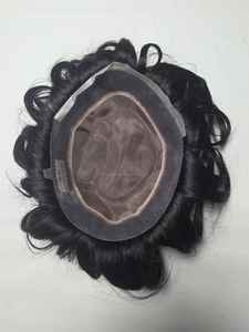 Perruque toupet en cheveux humains mono de qualité supérieure, origine Taz Hair Autriche, style Bangladesh, avec des ondulations naturelles et profondes - Product Image 4