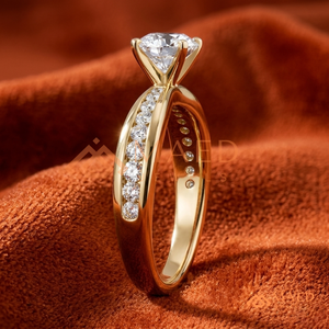 Anillo de Moissanita de Corte Redondo, Anillo de Compromiso de Oro para Mujer, Joyería de Aniversario, Regalo, Estilo de Moda Estadounidense, Diseños Elegantes - Product Image 2