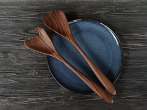 Cuchara y Tenedor de Madera Hechos a Mano para Ensaladas, Juego de Cubiertos de Lujo, Cubertería Real para Cocina y Comedor, Regalo de Boda - Product Image 6