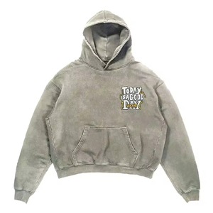 100% Cotton Custom Hoodie Heavyweight Oversized Sweatshirt Unisex Blank Hooded Pullover with Logo Printing Wholesale - Product Image 6