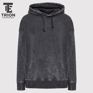เสื้อฮู้ดดี้โอเวอร์ไซส์ผ้าฟลีซสำหรับฤดูหนาวคุณภาพสูง ล้างสีแบบแอซิดวอช สำหรับผู้ชาย ปรับแต่งสีและขนาดได้ ขายดีที่สุด - Product Image 4