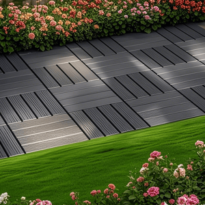 44-Pack <b>Plastic</b> Interlocking Deck <b>Tiles</b> 12\"x12\" Square Waterproof Patio Deck <b>Tiles</b> All Weather Use for Outdoor Indoor Decks - Product Image 1