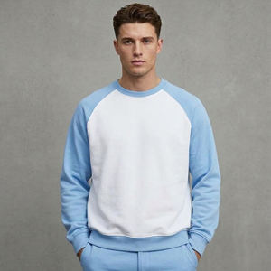 Sudaderas Extra Grandes de Felpa 100% Algodón para Hombre, Cuello Redondo, Estilo Hombros Caídos, Ropa de Invierno, Sudaderas de Dos Tonos para Hombre - Product Image 4
