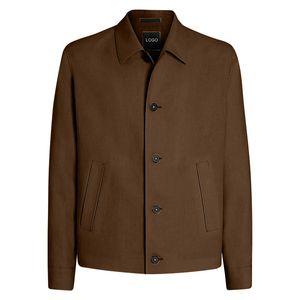 Veste en toile pour homme, vêtement d'extérieur décontracté pour un usage quotidien, sport, streetwear, design léger, fermeture éclair, manches régulières, devant - Product Image 6