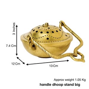 Soporte de incienso de latón con asa para Puja, soporte decorativo de latón para varillas de incienso tradicionales, ideal para el hogar, el templo o como regalo. - Product Image 5
